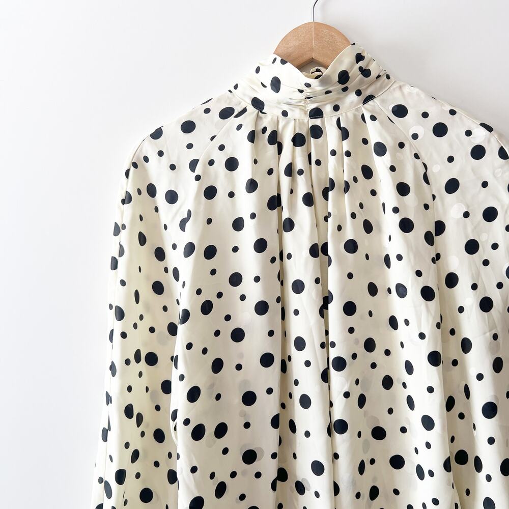 Vintage 80s Jordan Polka Dot Turtleneck Blouse Size Small - Picture 7 of 7